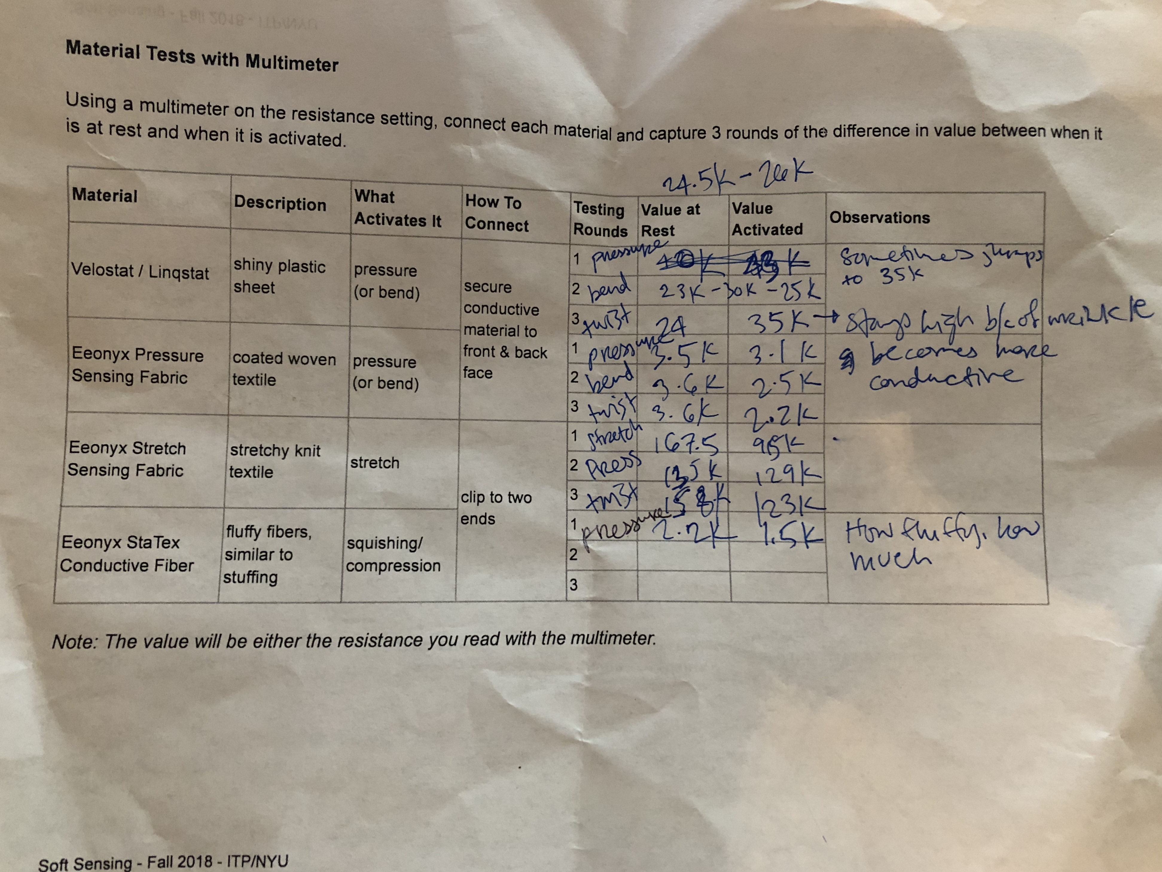 Soft Sensing Workshop #1 – Material Tests – Void Bubble ITP